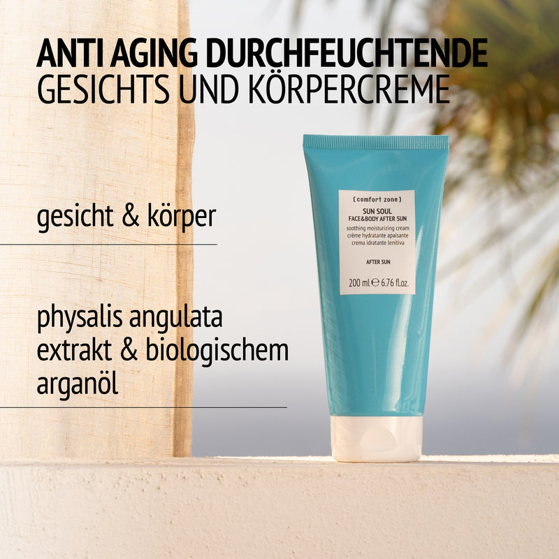 Comfort Zone: SUN SOUL FACE&amp;BODY AFTER SUN Beruhigende Feuchtigkeitscreme für Gesicht &amp; Körper-
